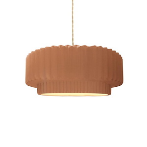 Radiance - 1 Light Tier Pleated Pendant-5 Inch Tall and 12 Inch Wide - 1393192