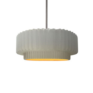 Radiance - 1 Light Tier Pleated Stem Pendant-5 Inch Tall and 12 Inch Wide - 1393179