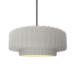 Radiance - 1 Light Tier Pleated Stem Pendant-5.25 Inch Tall and 14.5 Inch Wide - 1393243