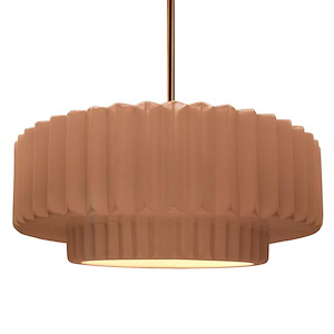 Radiance - 10W 1 LED Tier Pleated Stem Pendant-6 Inch Tall and 16.25 Inch Wide - 1393180