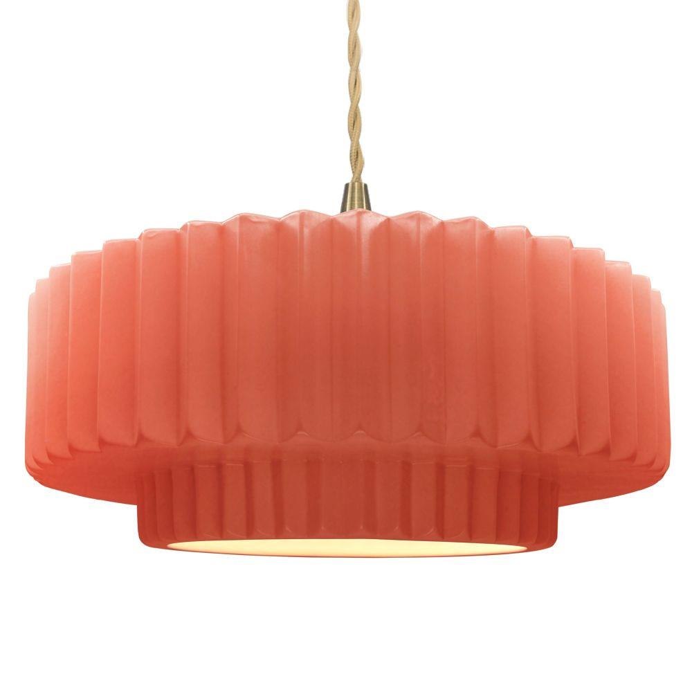 Justice Design CER-6555 Radiance - 1 Light Tier Pleated Pendant-6 Inch Tall and 16.25 Inch Wide