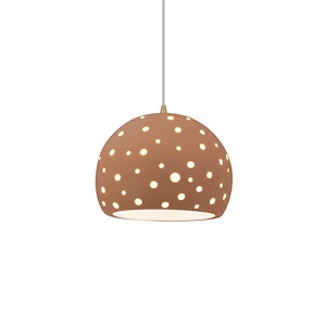 Perforated Globe - 1 Light Cord Pendant-6 Inch Tall and 7 Inch Wide - 1409273