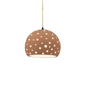 Perforated Globe - 1 Light Pendant-6 Inch Tall and 7 Inch Wide - 1409275