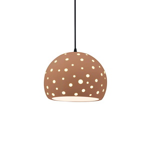 Perforated Globe - 1 Light Cord Pendant-6 Inch Tall and 7 Inch Wide - 1393164