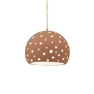 Perforated Globe - 1 Light Pendant-7.75 Inch Tall and 10 Inch Wide - 1409278