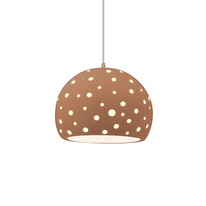 Perforated Globe - 1 Light Cord Pendant-7.75 Inch Tall and 10 Inch Wide - 1409276