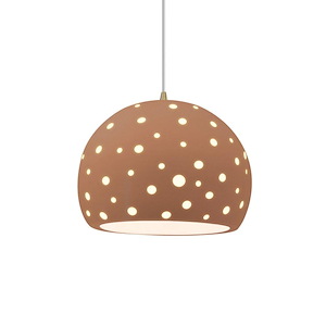 Perforated Globe - 1 Light Cord Pendant-9.25 Inch Tall and 12.25 Inch Wide - 1409279
