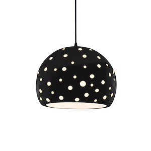 Perforated Globe - 1 Light Cord Pendant-9.25 Inch Tall and 12.25 Inch Wide - 1393187