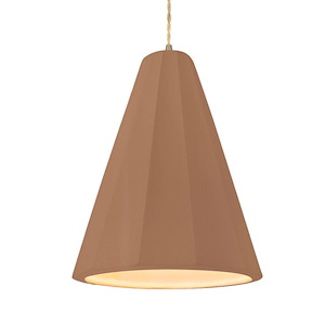 Radiance - 1 Light Fluted Cord Pendant-13 Inch Tall and 9 Inch Wide - 1393207