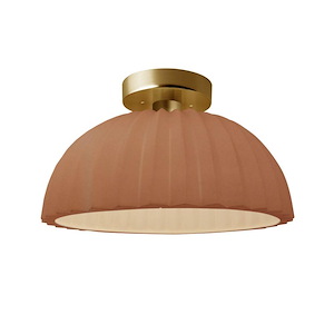 Radiance - 1 Light Pleated Dome Semi-Flush Mount-8.25 Inch Tall and 13 Inch Wide - 1393254