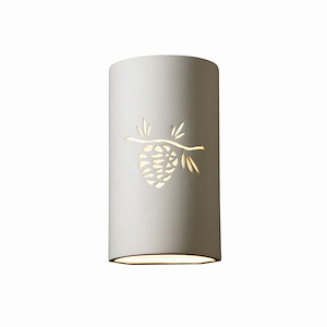 Sun Dagger - 1 Light Large Cylinder Open Top and Bottom Outdoor Wall Sconce-13.75 Inches Tall and 8 Inches Wide