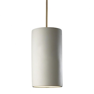 Radiance - 1 Light Large Cylinder Pendant with Rigid Stem In Modern Style-13 Inches Tall and 7 Inches Wide