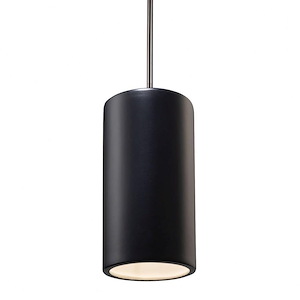 Radiance - 1 Light Large Cylinder Pendant with Rigid Stem In Modern Style-13 Inches Tall and 7 Inches Wide