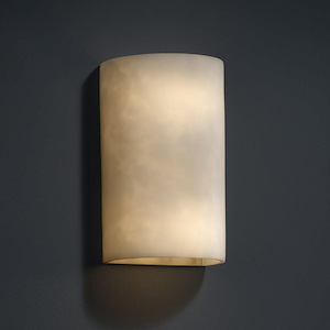 Clouds - 12.5 Inch Large Cylinder Open Top and Bottom Wall Sconce with Cloud Resin Shades - 923027