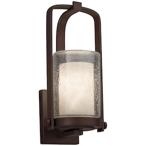 Clouds Atlantic - 12.5 Inch Small Outdoor Wall Sconce with Cylinder Flat Rim Cloud Resin Shades - 1037907