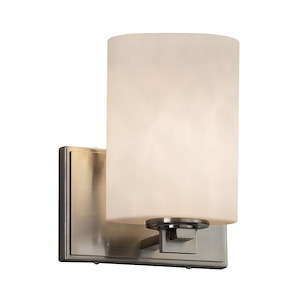 Clouds Era - 7 Inch Wall Sconce with Cylinder Flat Rim Cloud Resin Shades - 1038020
