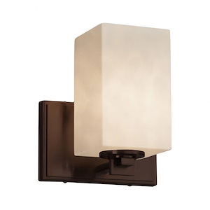 Clouds Era - 7 Inch Wall Sconce with Square Flat Rim Cloud Resin Shades - 1038021
