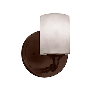 Clouds Bronx - 6 Inch Wall Sconce with Cylinder Flat Rim Cloud Resin Shades