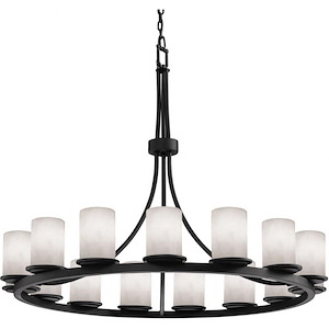 Clouds Dakota - 42 Inch Ring Chandelier with Cylinder Flat Rim Cloud Resin Shades