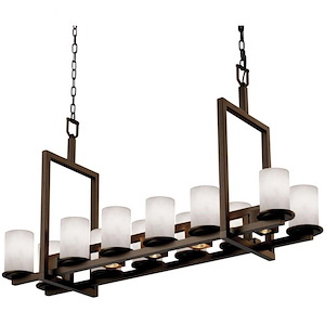 Clouds Dakota - 49 Inch Up and Downlight Short Bridge Chandelier with Cylinder Cloud Resin Shades
