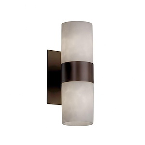 Clouds Dakota - 13 Inch Up/Downlight Wall Sconce with Cylinder Flat Rim Cloud Resin Shades - 1038197