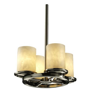Clouds Dakota - 26 Inch Ring Chandelier with Cylinder Flat Rim Cloud Resin Shades