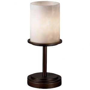Clouds Dakota - 12 Inch Short Table Lamp with Cylinder Flat Rim Cloud Resin Shades - 1038215