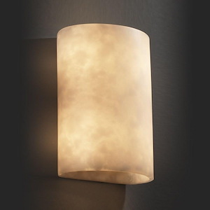 Clouds - 12.5 Inch ADA Large Cylinder Wall Sconce with Cloud Resin Shades - 924421