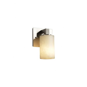 Clouds Modular - 7.75 Inch Wall Sconce with Cylinder Flat Rim Cloud Resin Shades