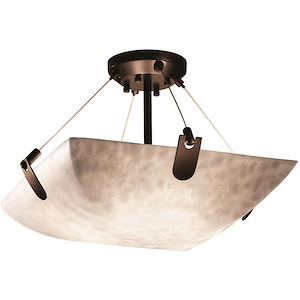 Clouds U-Clips - 21 Inch Bowl Semi-Flush Mount with Square Bowl Cloud Resin Shades - 1038269