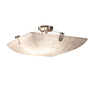 Clouds U-Clips - 21 Inch Bowl Semi-Flush Mount with Round Bowl Cloud Resin Shades - 1038270