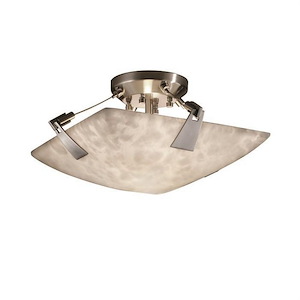 Clouds Tapered Clips - 16 Inch Bowl Semi-Flush Mount with Round Bowl Cloud Resin Shades - 1038278