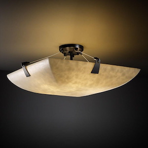 Clouds Tapered Clips - 21 Inch Bowl Semi-Flush Mount with Square Bowl Cloud Resin Shades