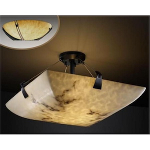 Clouds Tapered Clips - 21 Inch Bowl Semi-Flush Mount with Round Bowl Cloud Resin Shades