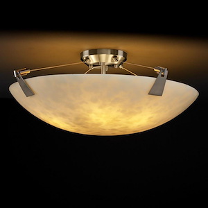 Clouds Tapered Clips - 27 Inch Bowl Semi-Flush Mount with Round Bowl Cloud Resin Shades