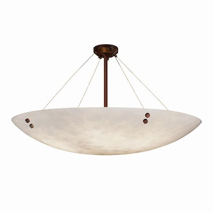 Clouds Finials - 63 Inch Bowl Semi-Flush Mount with Round Bowl Cloud Resin Shades and Cylinderical Finials