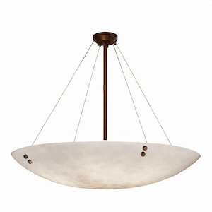 Clouds Finials - 63 Inch Bowl Pendant with Round Bowl Cloud Resin Shades and Cylinderical Finials