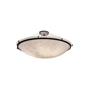 Clouds Ring - 51 Inch Round Semi-Flush Mount with Round Bowl Cloud Resin Shades - 1038316