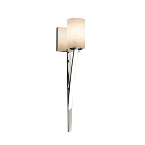 Clouds Sabre - 20.75 Inch Wall Sconce with Cylinder Flat Rim Cloud Resin Shades