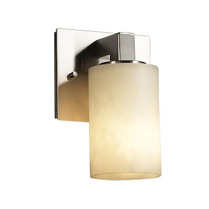 Clouds Modular - 7.75 Inch Wall Sconce with Cylinder Flat Rim Cloud Resin Shades - 1038238