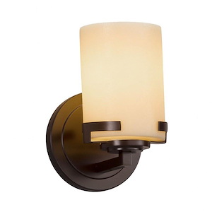 CandleAria Atlas - 1 Light Wall Sconce with Cream Cylinder Flat Rim Faux Candle Shades