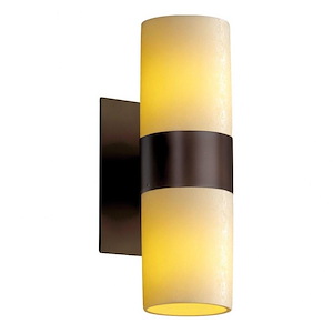 CandleAria Dakota - 2 Light Up and Downlight Wall Sconce with Cream Cylinder Flat Rim Faux Candle Shades