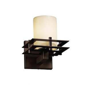CandleAria Metropolis - 1 Light 2 Flat Bars Wall Sconce with Cream Cylinder Flat Rim Faux Candle Shades