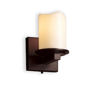 CandleAria Dakota - 1 Light Wall Sconce with Cream Cylinder Melted Rim Faux Candle Shades - 1037212