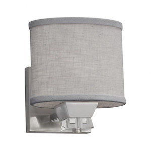 Textile Ardent - 1 Light Wall Sconce with Oval Gray Woven Fabric Shade - 1039441