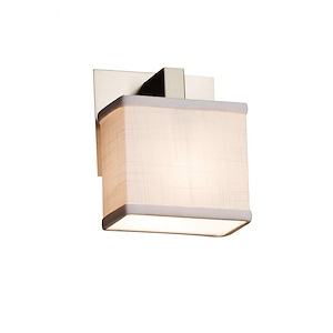 Textile Modular - 1 Light ADA Wall Sconce with Oval Cream Woven Fabric Shade