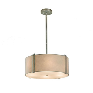 Textile Reveal - 3 Light 18 Inch Drum Pendant with Drum White Woven Fabric Shade