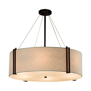 Textile Reveal - 8 Light 36 Inch Drum Pendant with Drum Cream Woven Fabric Shade