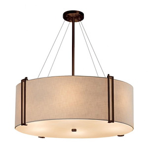 Textile Reveal - 8 Light 48 Inch Drum Pendant with Drum Cream Woven Fabric Shade - 1039972