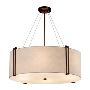 Textile Reveal - 8 Light 48 Inch Drum Pendant with Drum White Woven Fabric Shade - 1039974